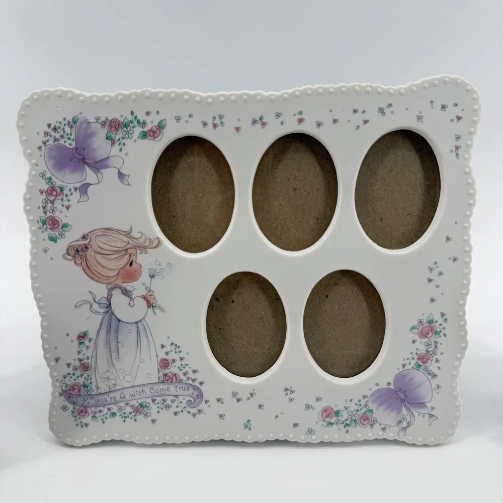 Precious Moments Frame and Mugs Set Unisex OS White Pastel Vintage 90s Ceramic
